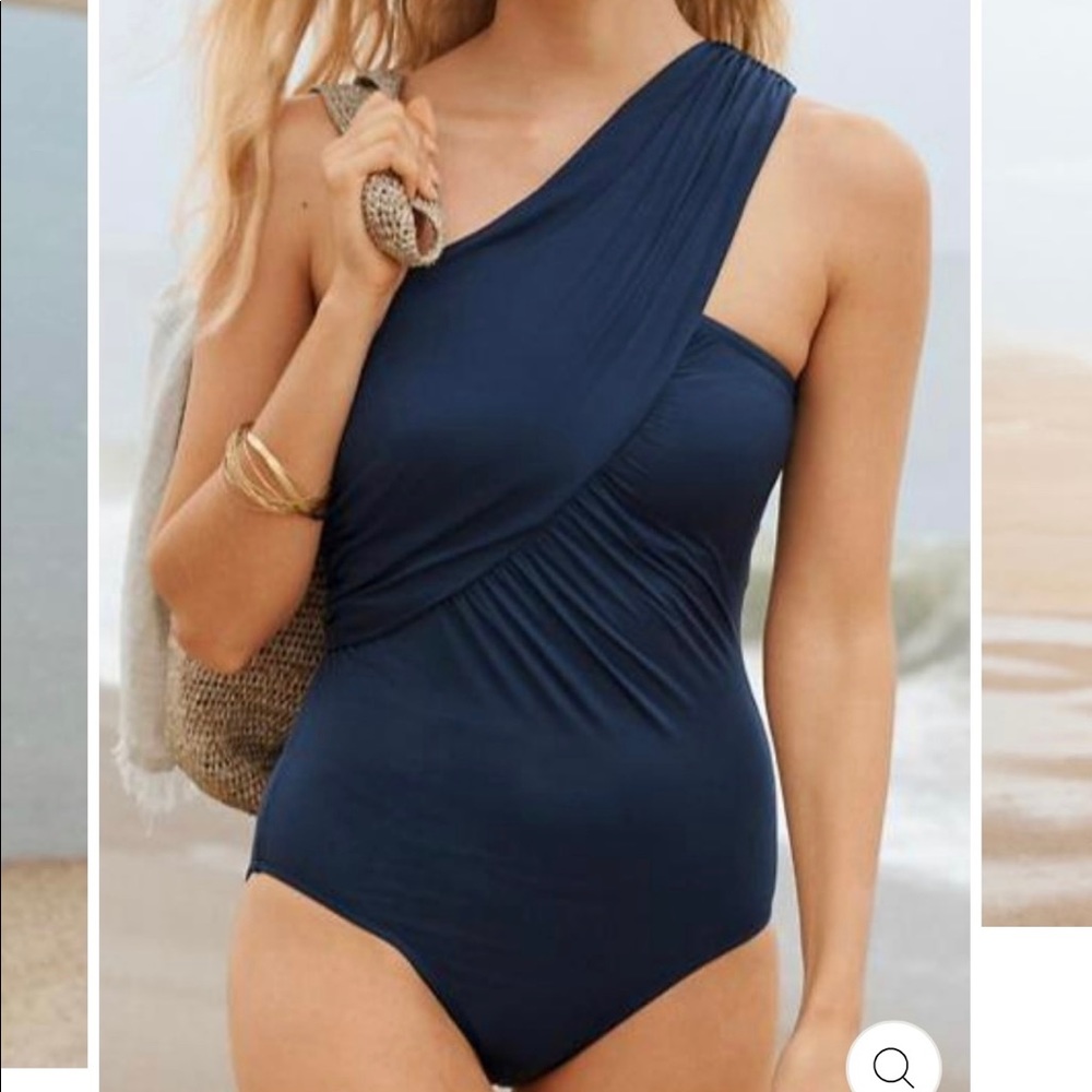 Ruched one piece navy blue swimsuit(s)